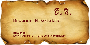 Brauner Nikoletta névjegykártya