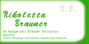 nikoletta brauner business card